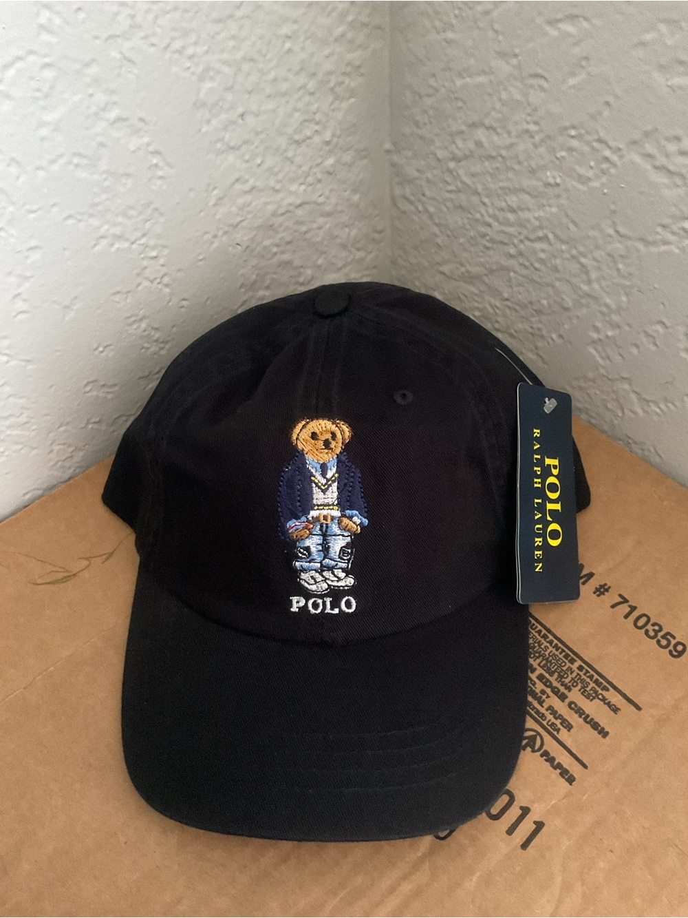 Polo by Ralph Lauren Black Bear Embroidered Baseball Hat